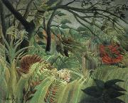 Henri Rousseau tiger in a tropical storm Sweden oil painting artist